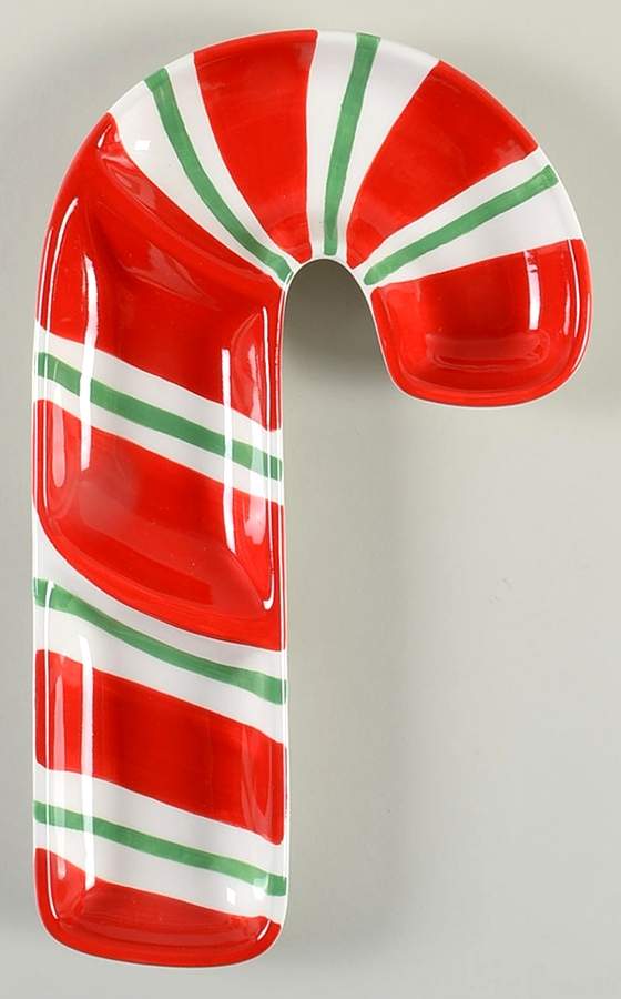 Candy Greetings Divided Candy Cane Dish by St Nicholas Square-1