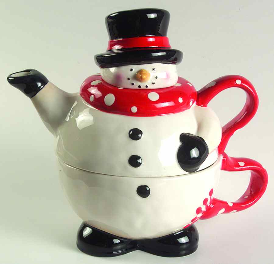 Snowball Buddies Individual Teapot & Lid with Cup by St Nicholas Square-1