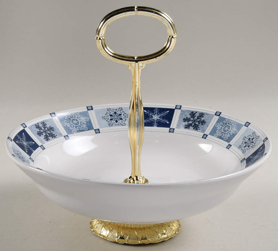 Winter Frost 6"-7" Handled Footed Nut Dish HC by Sakura-1