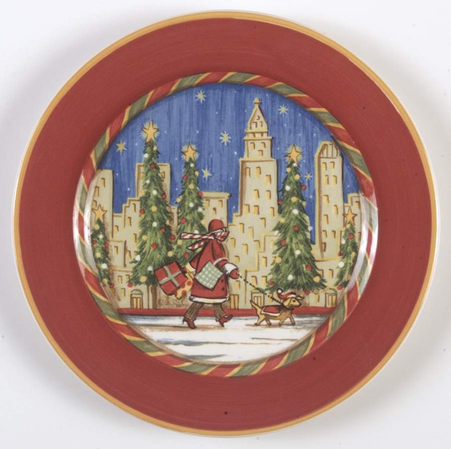 Christmastime in the City Salad Plate by Sango-1