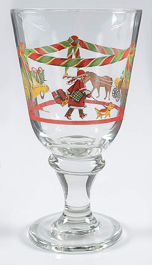 Christmastime in the City 15 Oz Glassware Goblet by Sango-1