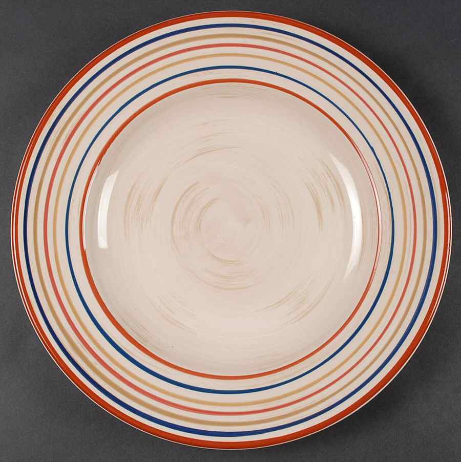Rooster Dots & Stripes Dinner Plate by Stoney Hill-1