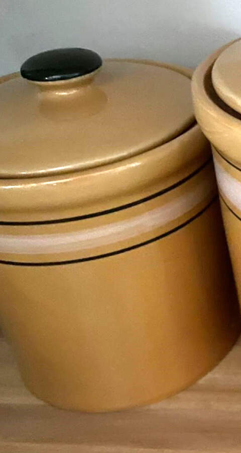 Yelloware Medium Canister & Lid by Stoney Hill-1