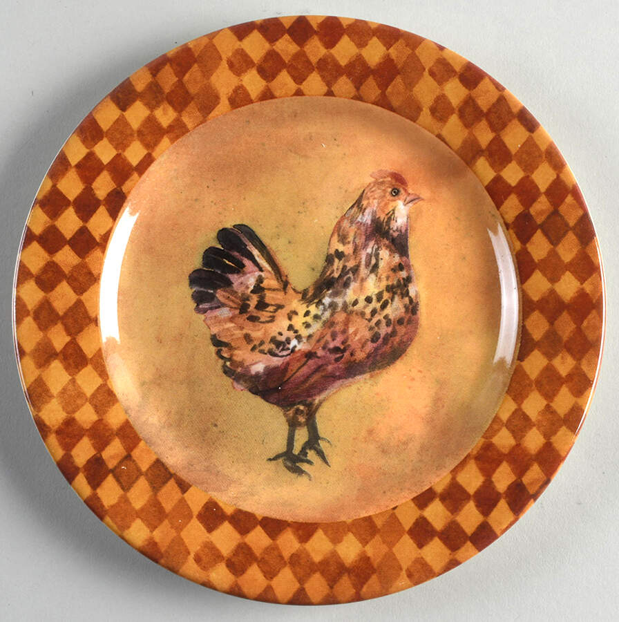 Rustic Rooster Salad Plate by Sango-1
