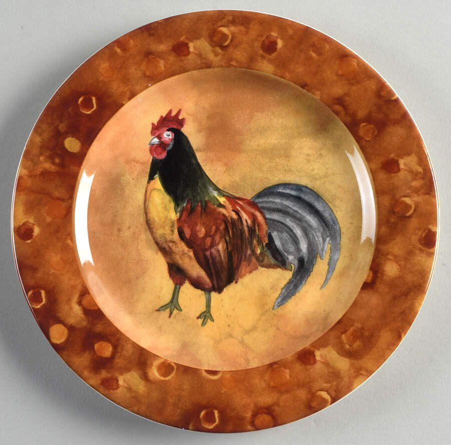 Rustic Rooster Salad Plate by Sango-1