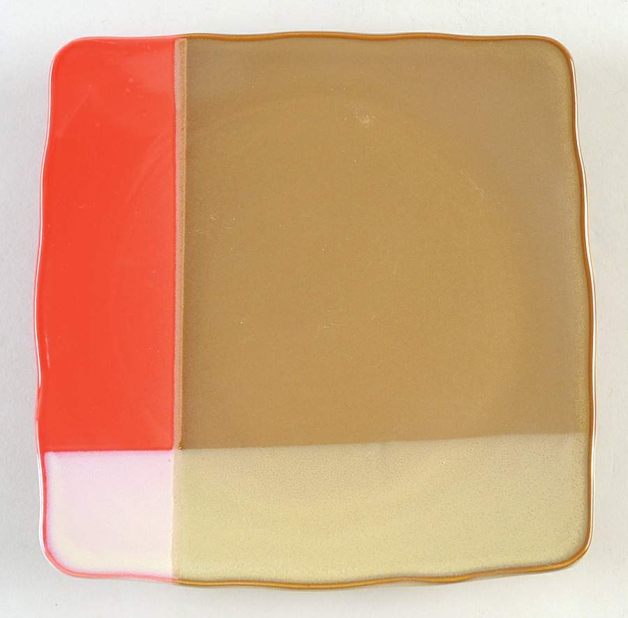 Gold Dust Red Square Salad Plate by Sango-1