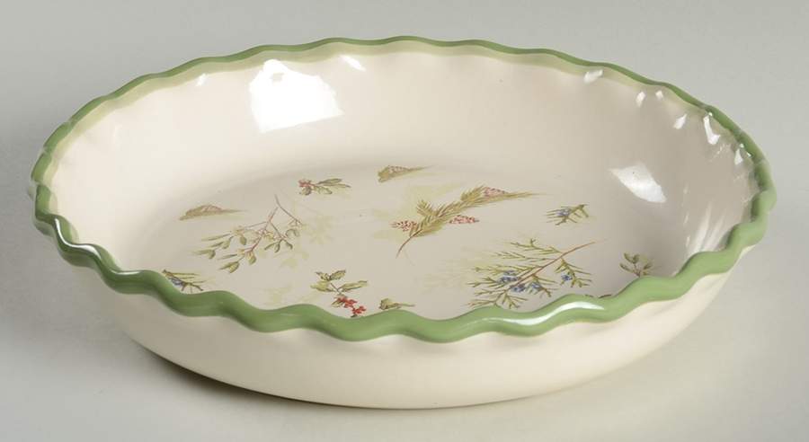 Holly Greens 10" Pie Baking Plate by Sonoma Home-1