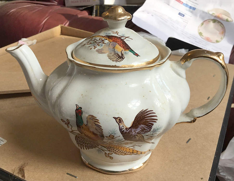 Pheasant Teapot & Lid by Sheriden (England)-1