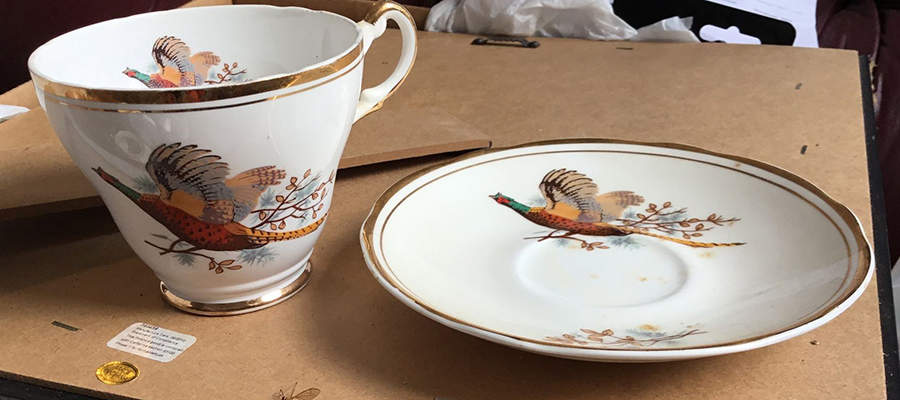 Pheasant Footed Cup by Sheriden (England)-1