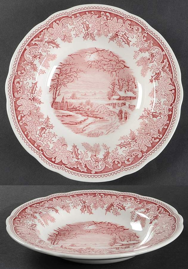 Winter's Eve Red (Camilla) Large Rim Soup Bowl by Spode-1