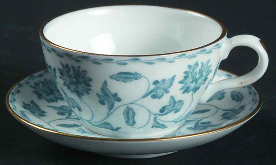 Colonel Light Blue (Gold Trim) Miniature Cup and Saucer Set by Spode-1