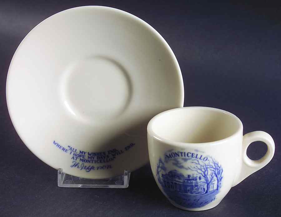 Monticello Flat Demitasse Cup & Saucer Set by Shenango-1