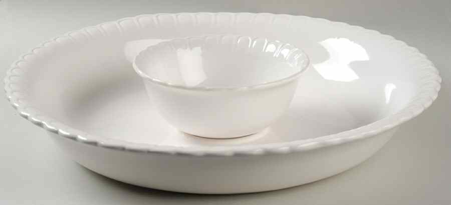 Whiteware (2 Piece) Chip & Dip Set by Stoney Hill-1