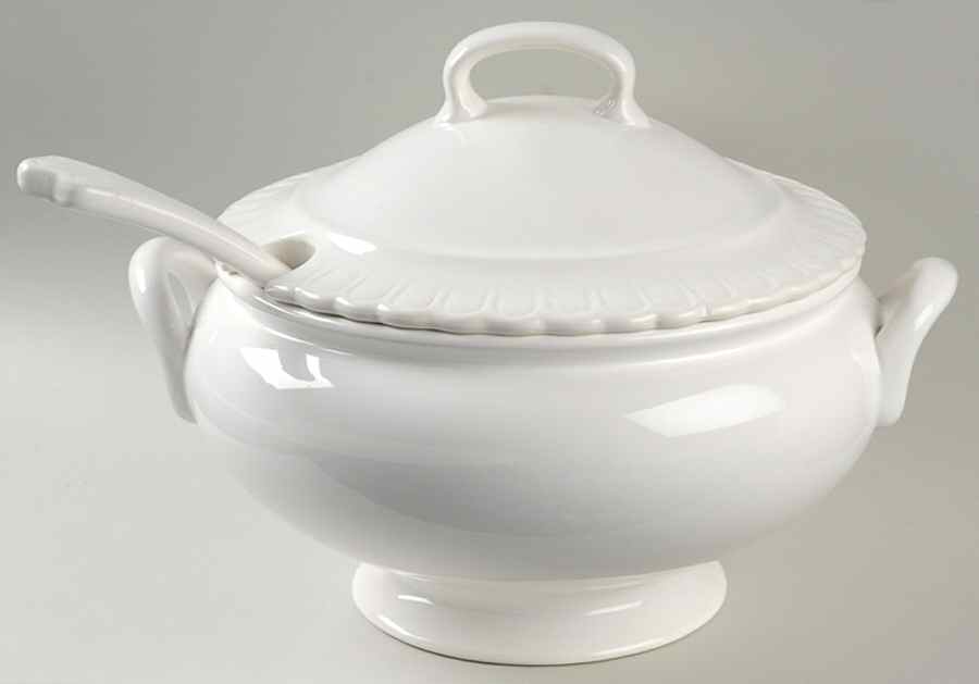 Whiteware Tureen & Lid w/Ladle by Stoney Hill-1