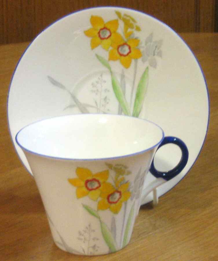 2197 Flat Cup & Saucer Set by Shelley-1