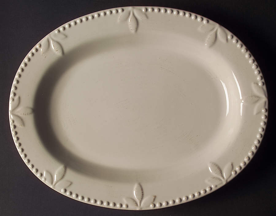 Sorrento Ivory 14" Oval Serving Platter by Signature-1