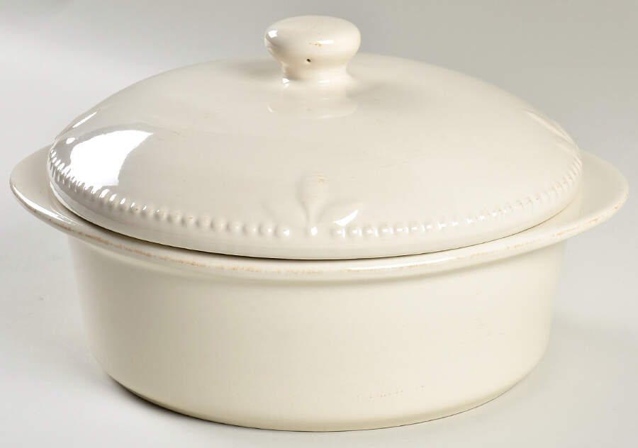 Sorrento Ivory Round Covered Baker by Signature-1