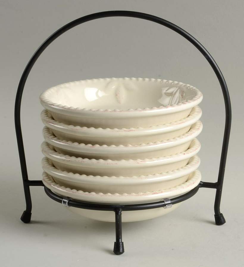 Sorrento Ivory (7 Piece) Dip Bowl Set (6 Bowls & Caddy) by Signature-1
