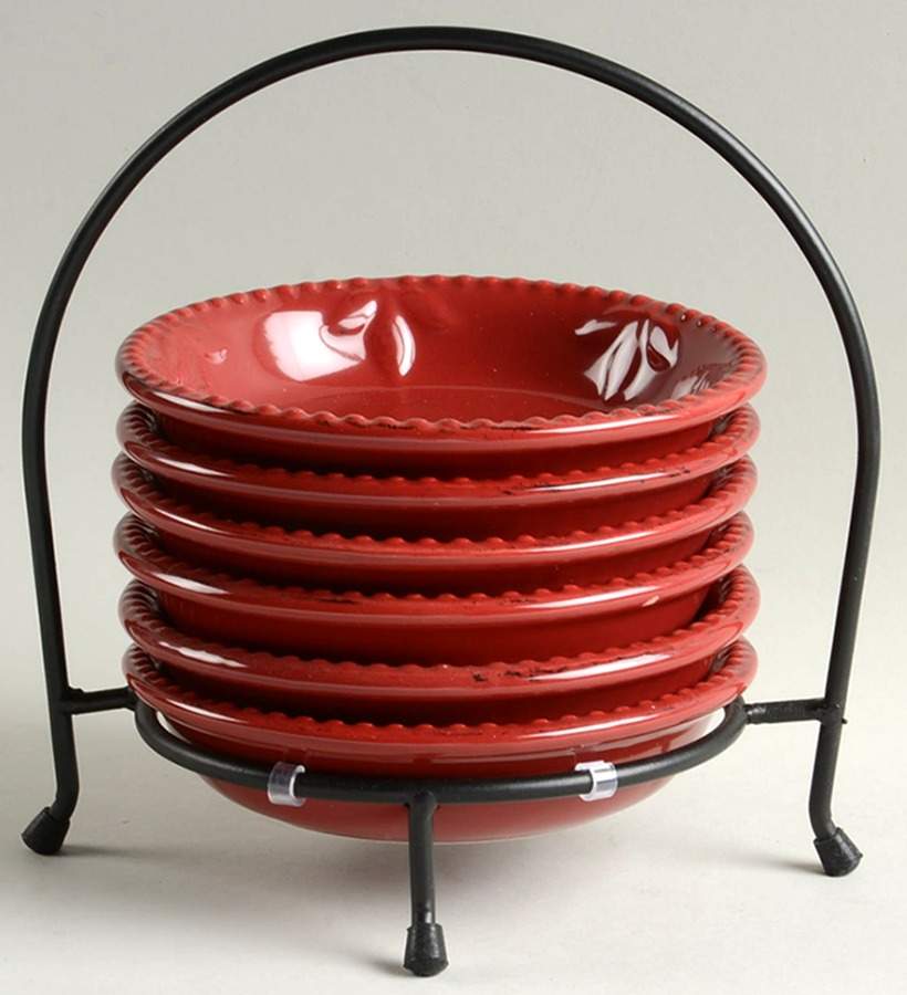 Sorrento Ruby (7 Piece) Dip Bowl Set (6 Bowls & Caddy) by Signature-1