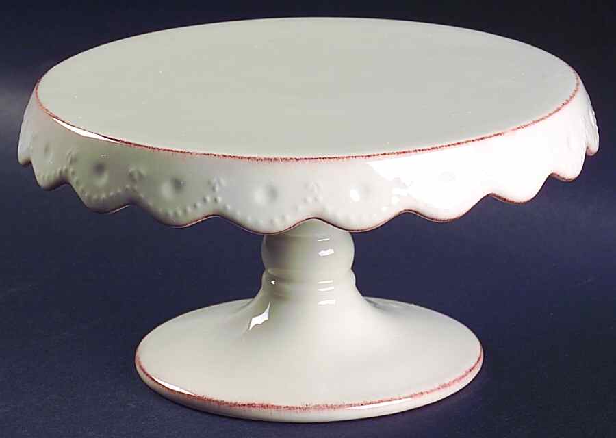 Now and Then Linen 8" Diameter Pedestal Cake Stand by Signature-1