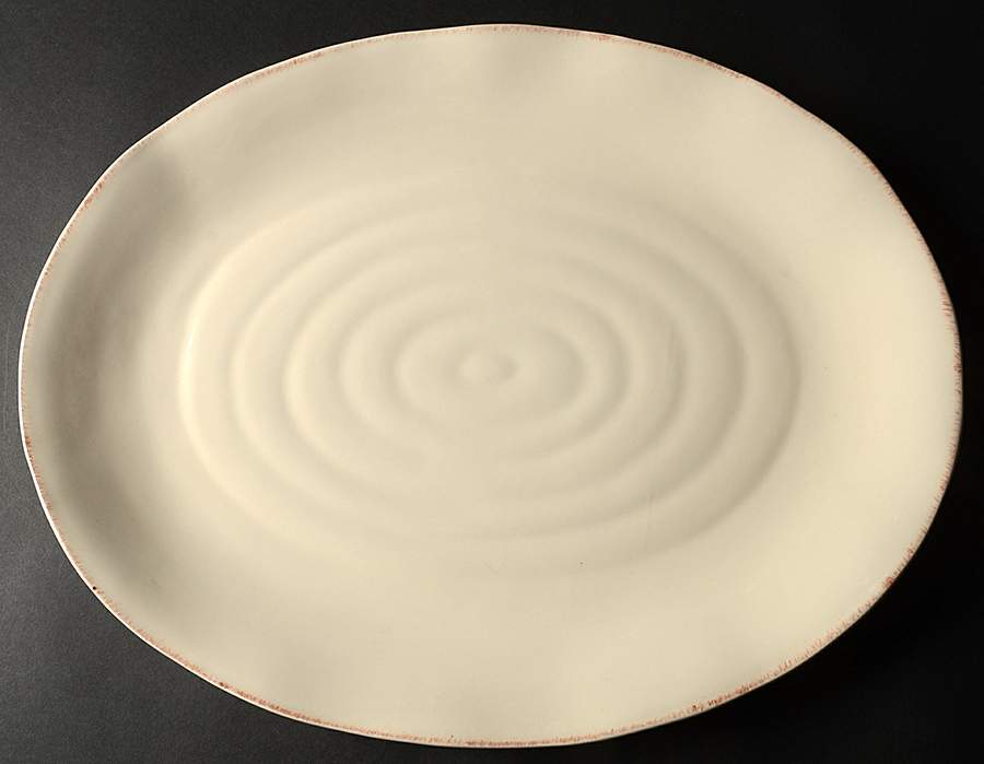 Ceramica Linen 18" Oval Serving Platter by Signature-1