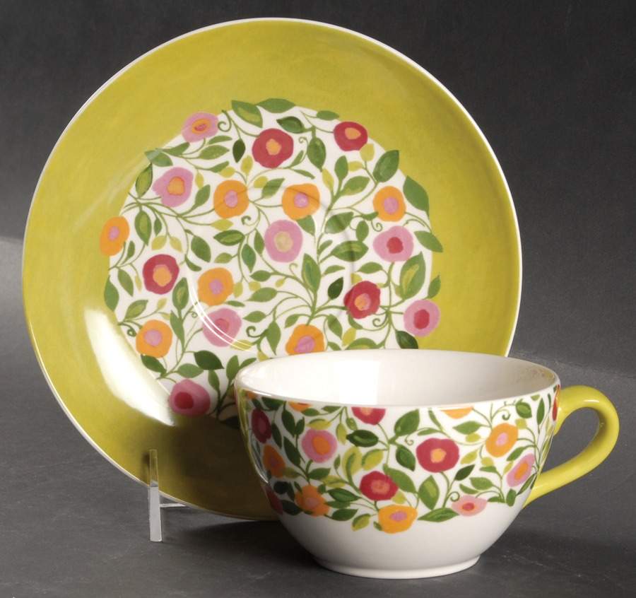 Emma's Garland Flat Cup & Saucer Set by Spode-1