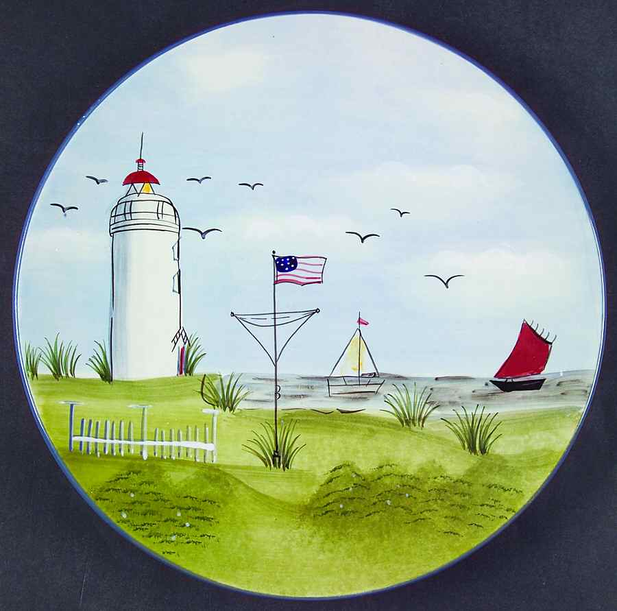 Nantucket Shoreline (Handpainted) Salad Plate by Sakura-1