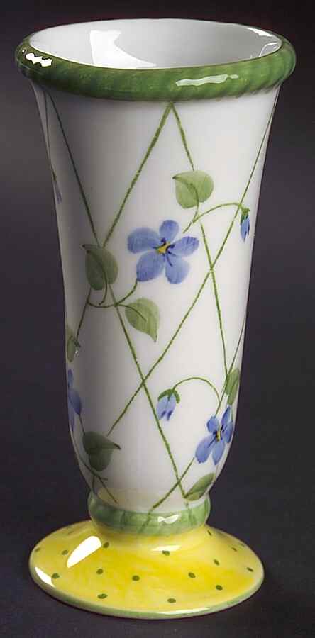 Polka Dot and Trellis Yellow 5" Vase by Sadek-1