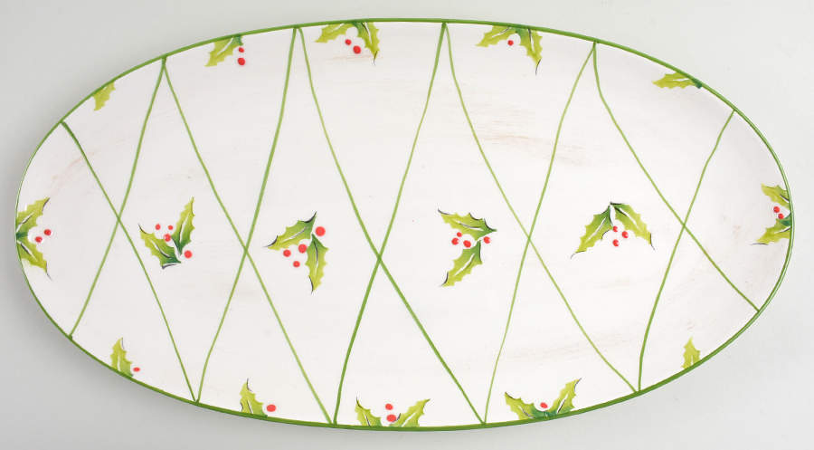 Berry Christmas 19" Oval Serving Platter by Skyros-1