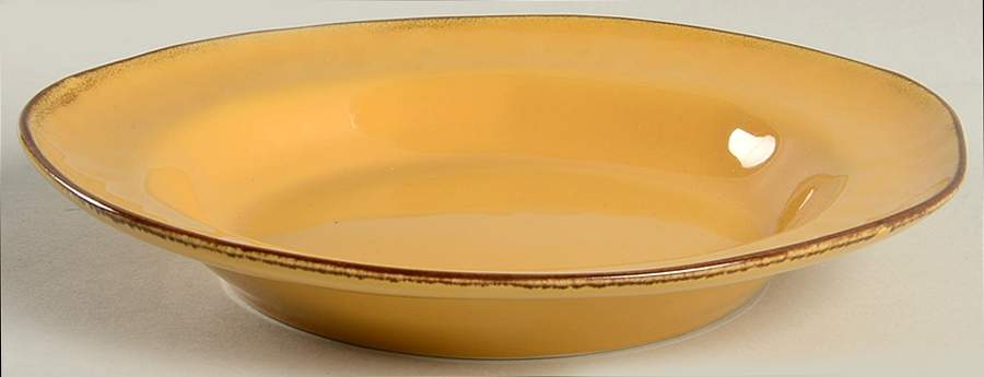 Cantaria Golden Honey Large Rim Soup Bowl by Skyros-1