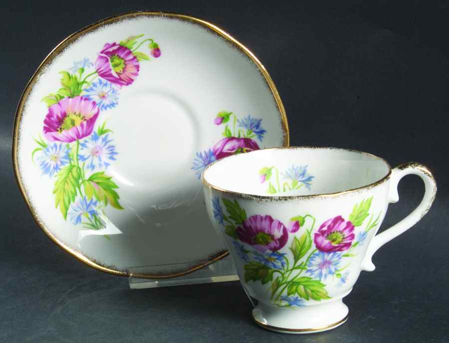 3464a Footed Cup & Saucer Set by Salisbury-1