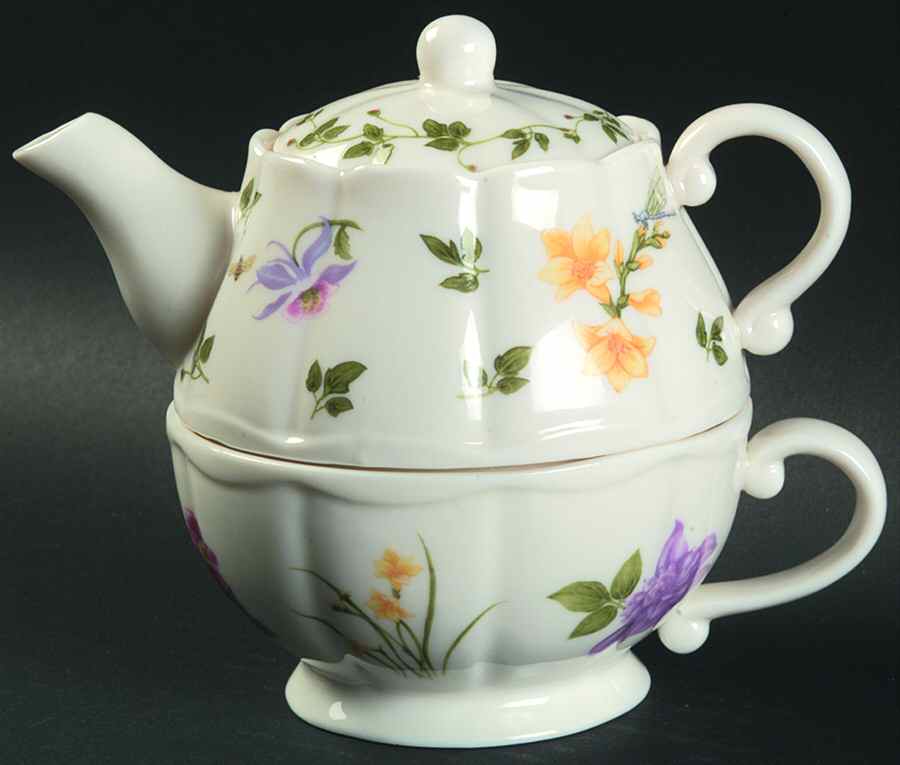 Floral Bouquet Individual Teapot & Lid with Cup by Sonoma Home-1
