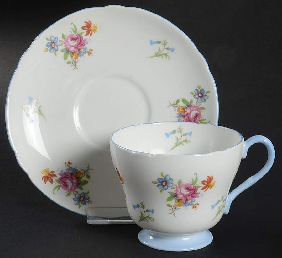 2326 Footed Cup & Saucer Set by Shelley-1