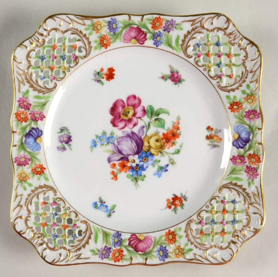 Chateau Dresden-Royal Dresner Art Square Luncheon Plate by Schumann - Bavaria-1