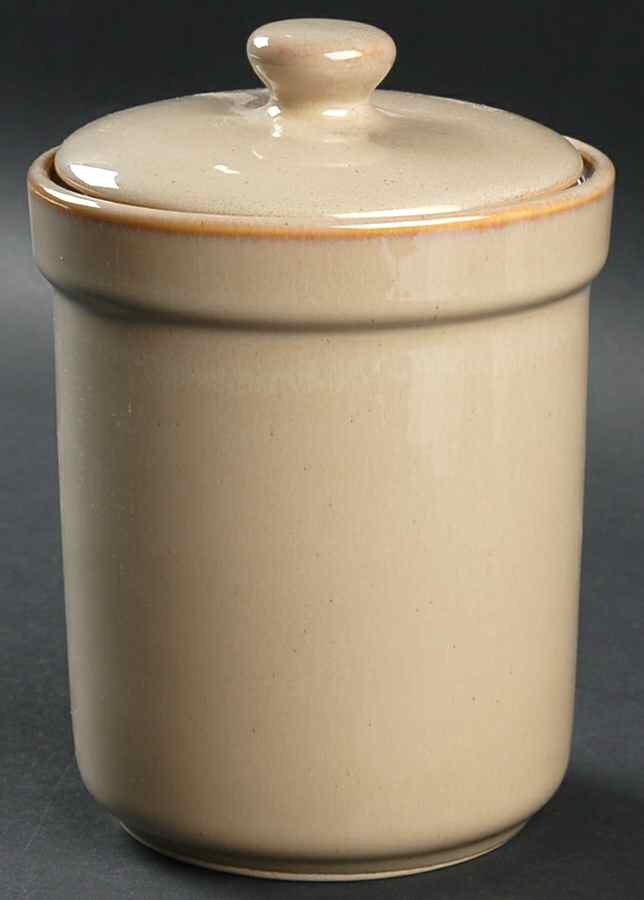 Passion Beige Medium Canister & Lid by Sango-1