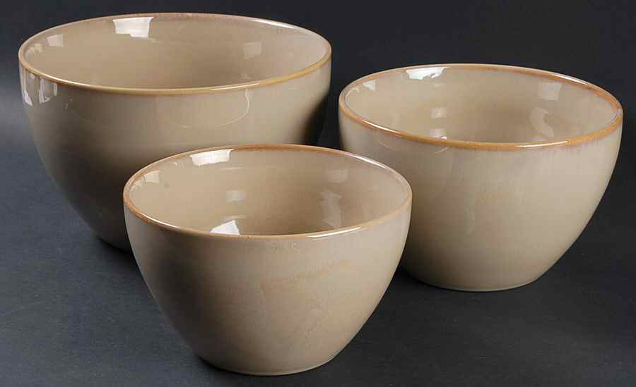 Passion Beige (3 Piece) Mixing Bowl Set (9", 8", 7") by Sango-1