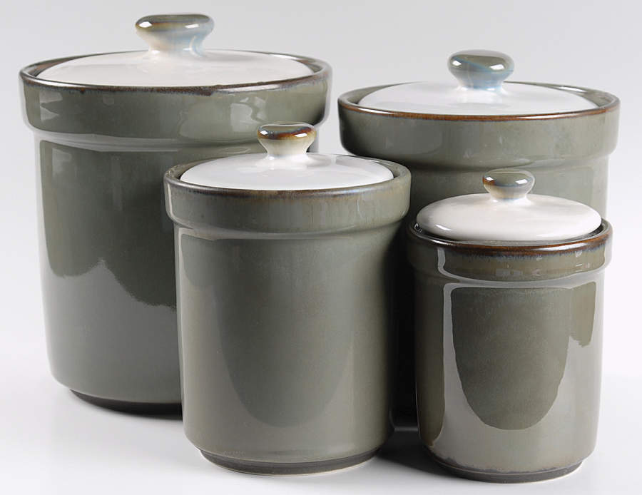 Visions Avocado (4 Piece) Canister Set (Box Set) by Sango-1