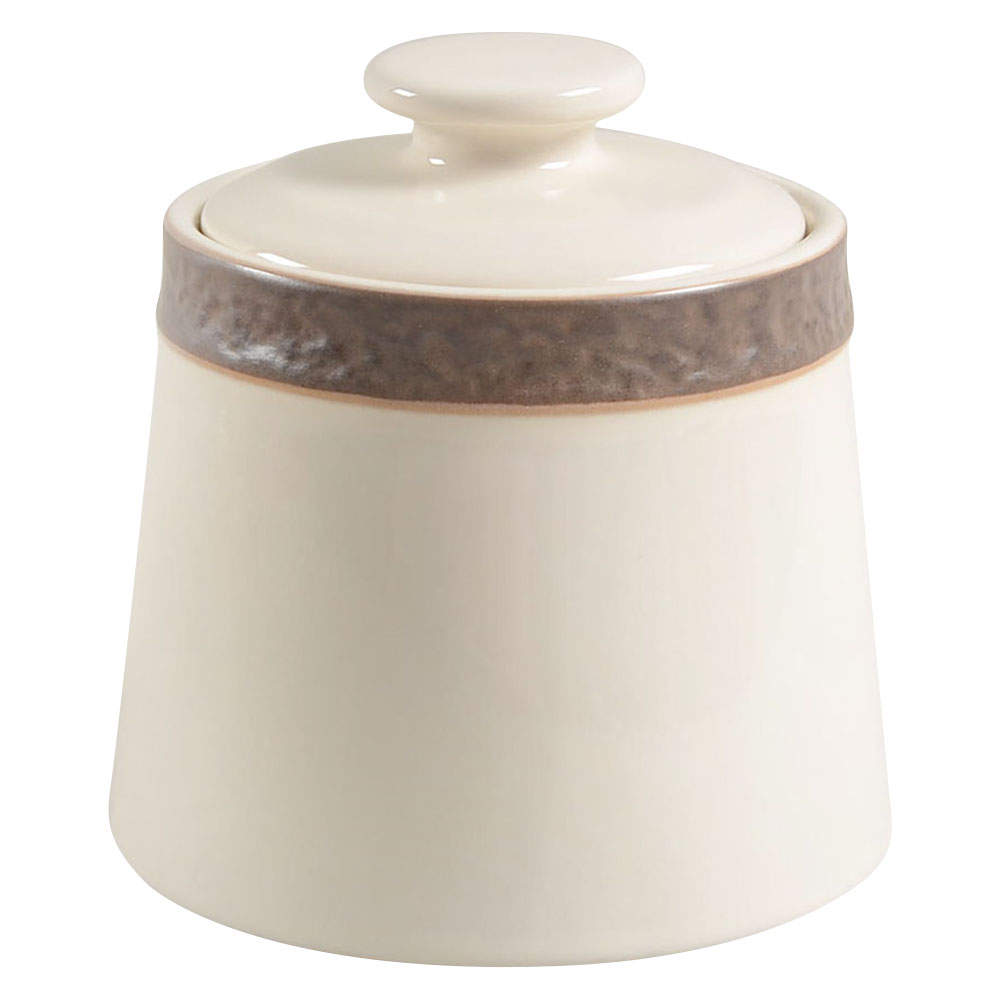 Rustic Cream Sugar Bowl & Lid by Sango-1