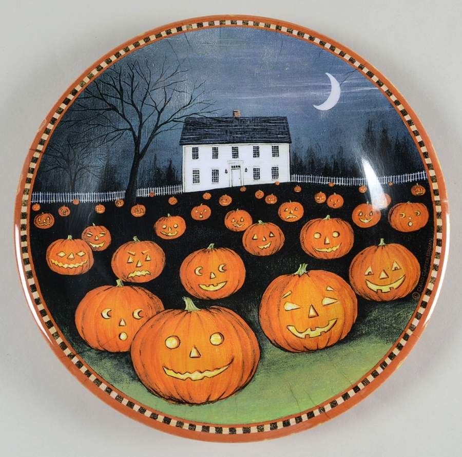 Pumpkin Hollow Melamine Luncheon Plate by Sakura-1