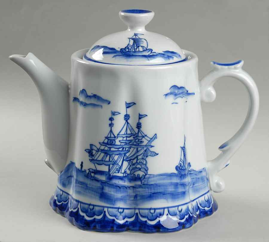 Blue Export Teapot & Lid by Sadek-1