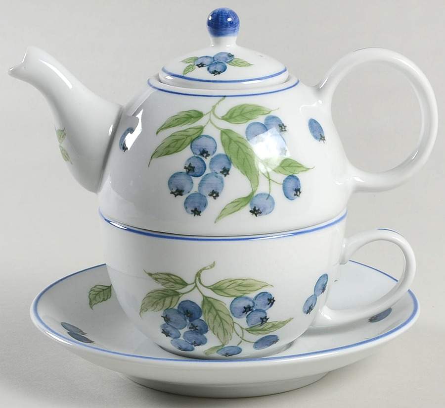 Blueberries Individual Teapot & Lid with Cup by Sadek-1