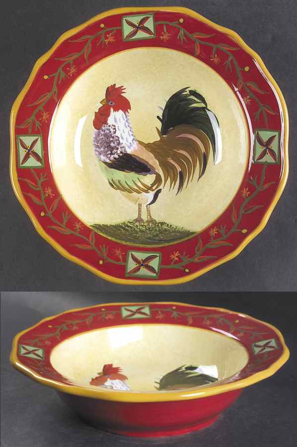 Fair Weather Friends Red Rim Soup Bowl by Sakura-1