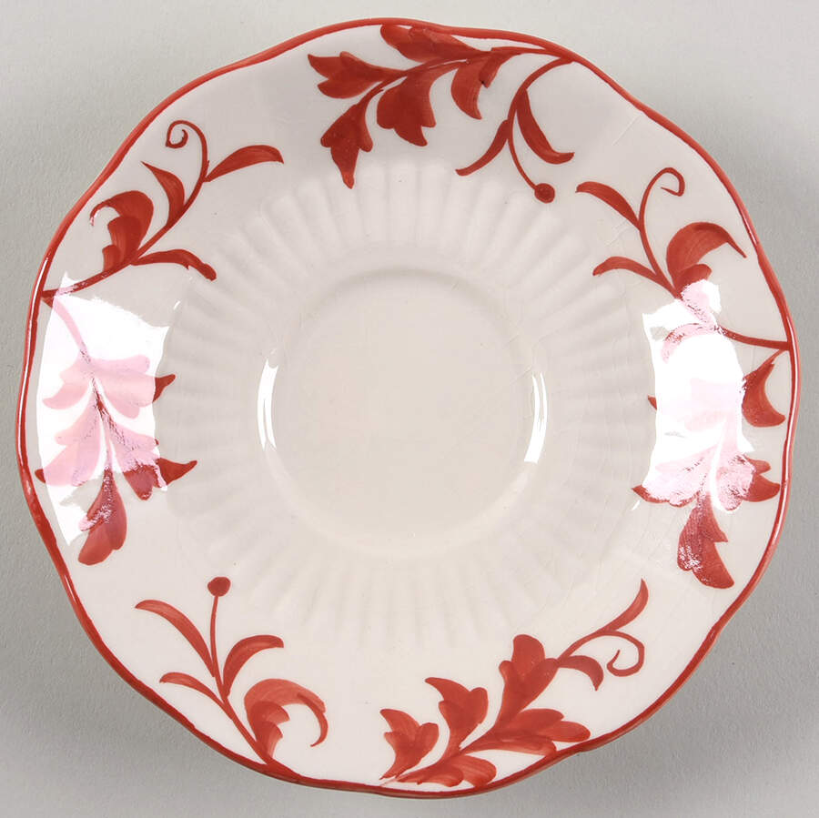 Red Leaf Saucer for Footed Cup by Sadek-1