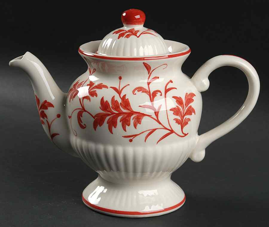 Red Leaf Teapot & Lid by Sadek-1