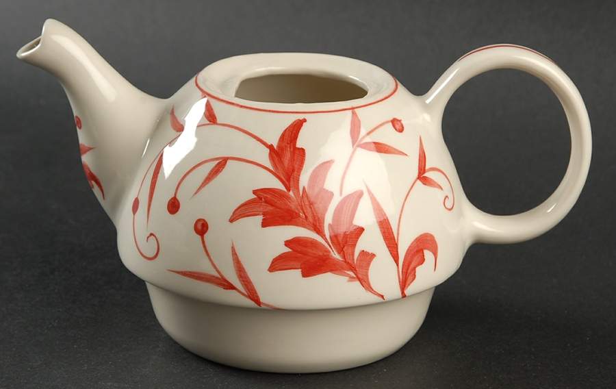 Red Leaf Individual Teapot with Cup Teapot No Lid by Sadek-1