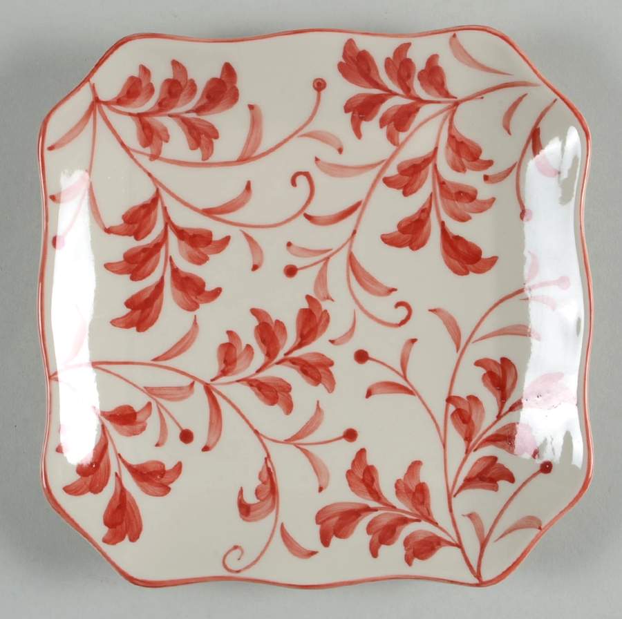 Red Leaf Square Dessert Plate by Sadek-1