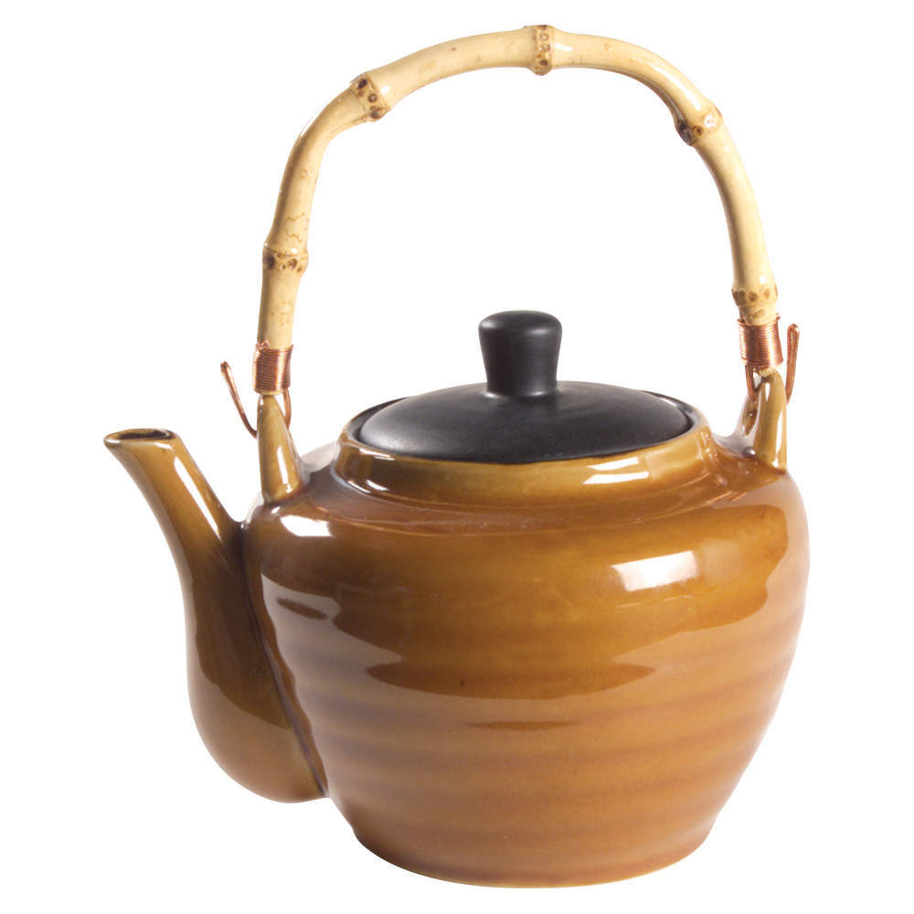 Mandalay Brown (Round) Teapot & Lid with Removable Top Handle by Sakura-1