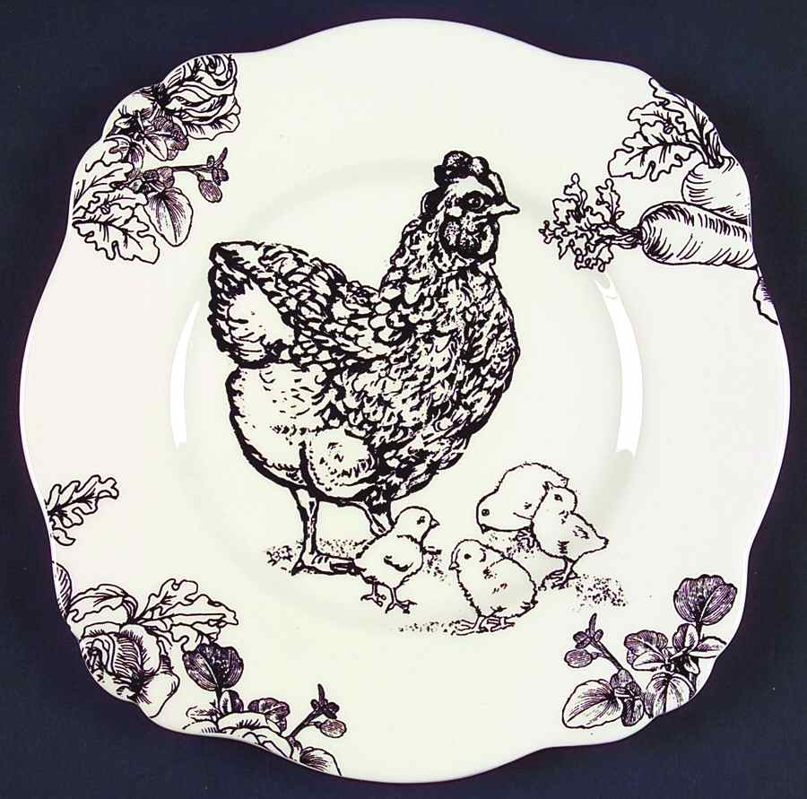 Barnyard Toile Square Luncheon Plate by Sadek-1