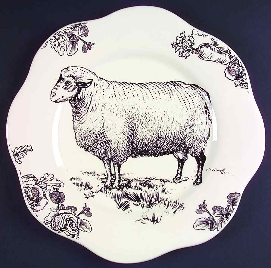 Barnyard Toile Large Dinner Plate by Sadek-1