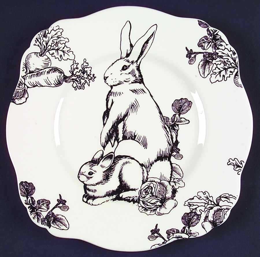 Barnyard Toile Square Luncheon Plate by Sadek-1